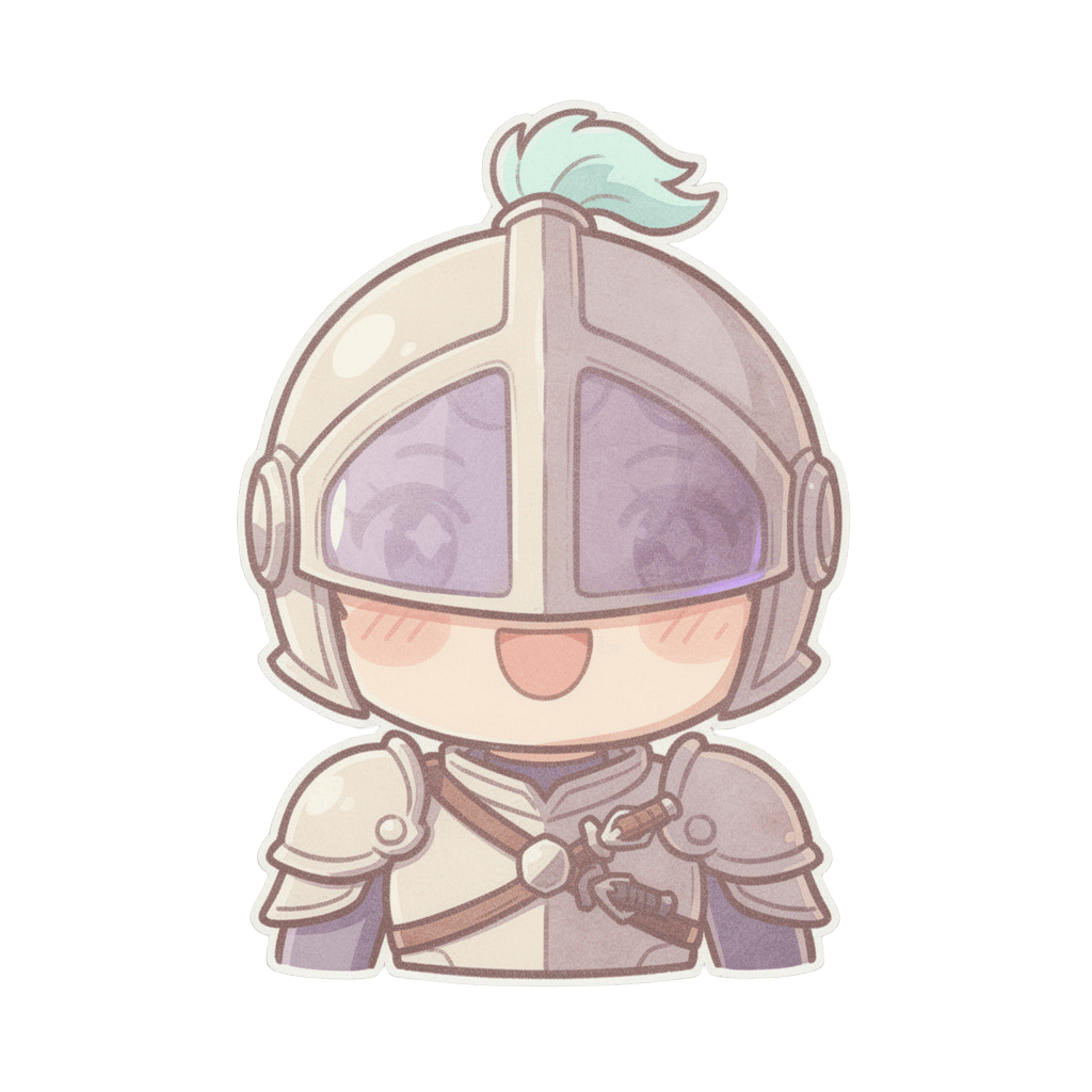Knight — happy Knight Twitch emote — happy, Pastel style