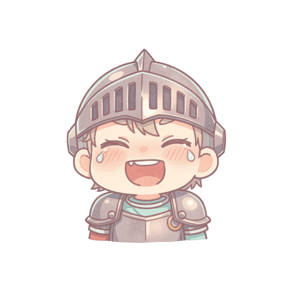 Knight — laughing Knight Twitch emote — laughing, Pastel style