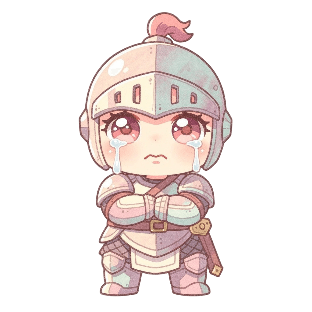 Knight — sad Knight Twitch emote — sad, Pastel style