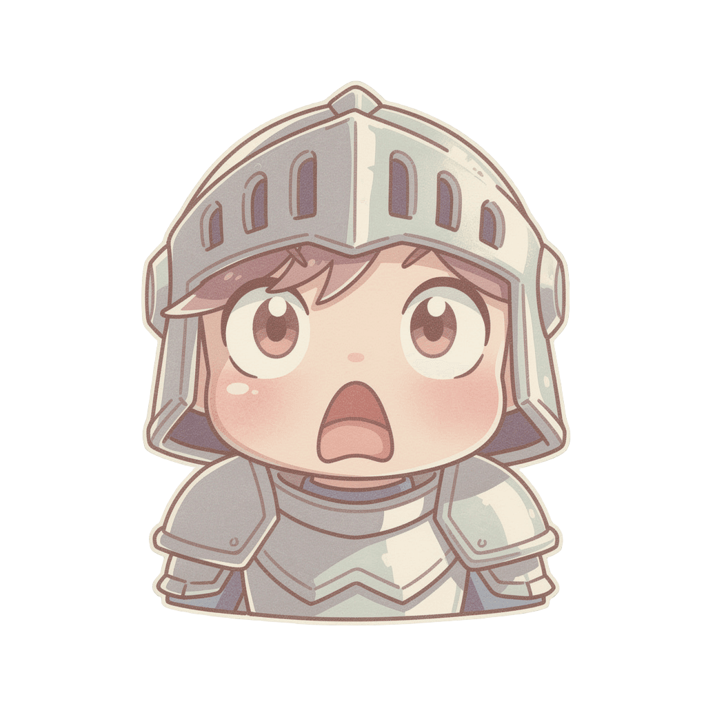 Knight — surprised Knight Twitch emote — surprised, Pastel style