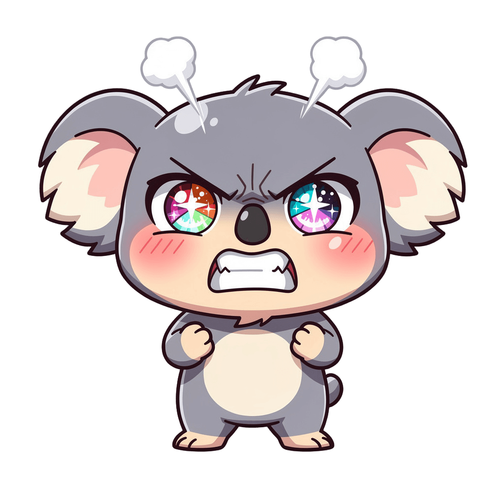 Koala — angry Koala Twitch emote — angry, Anime style