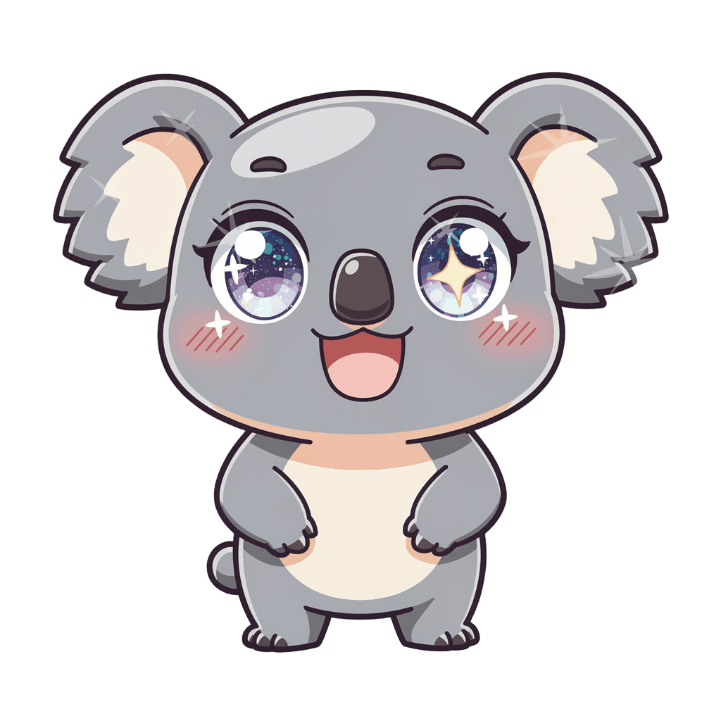 Koala — happy Koala Twitch emote — happy, Anime style