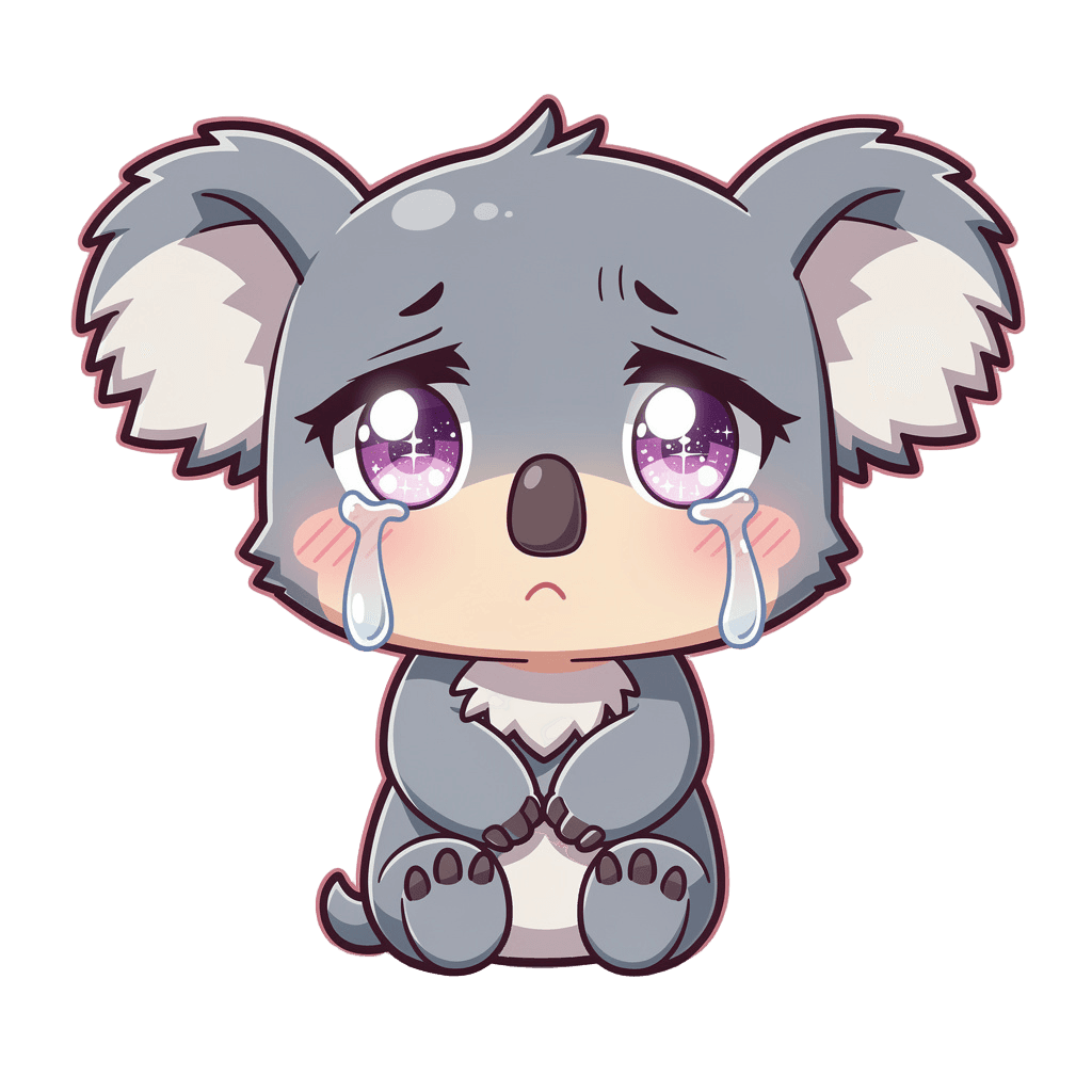 Koala — sad Koala Twitch emote — sad, Anime style