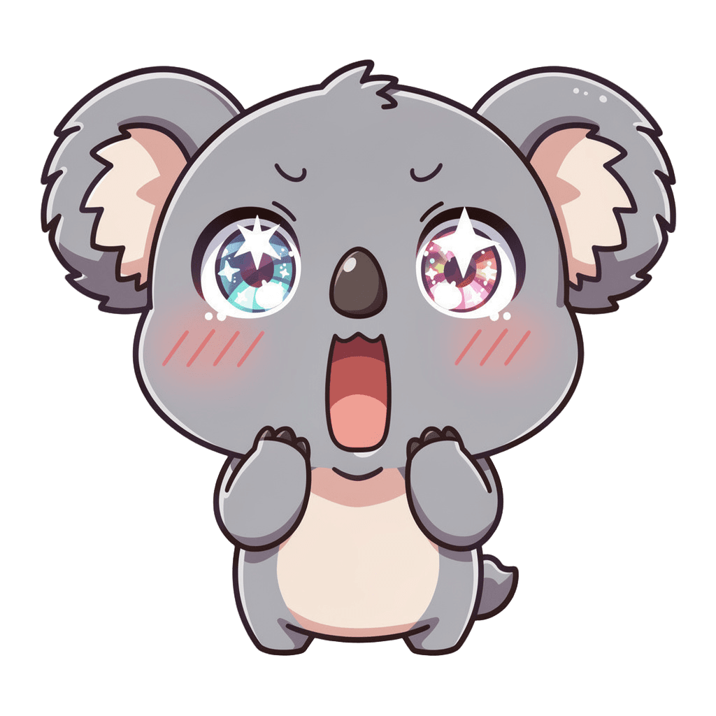 Koala — surprised Koala Twitch emote — surprised, Anime style