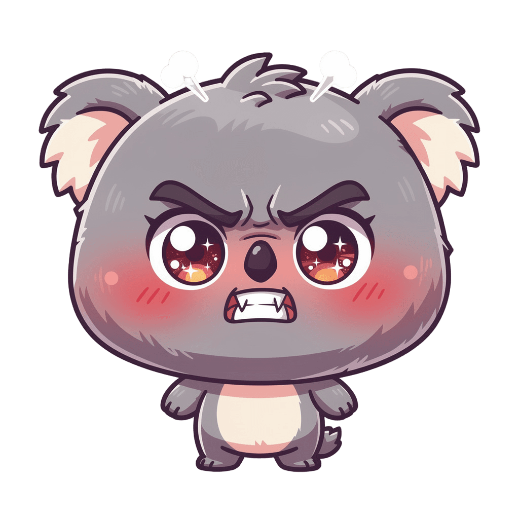 Koala — angry Koala Twitch emote — angry, Chibi style