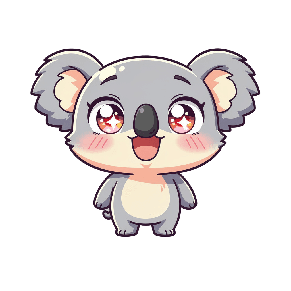 Koala — happy Koala Twitch emote — happy, Chibi style