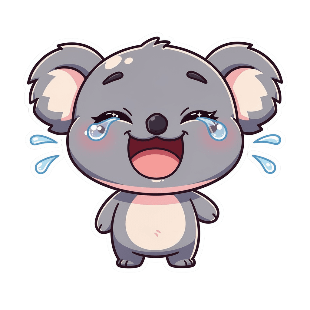 Koala — laughing Koala Twitch emote — laughing, Chibi style