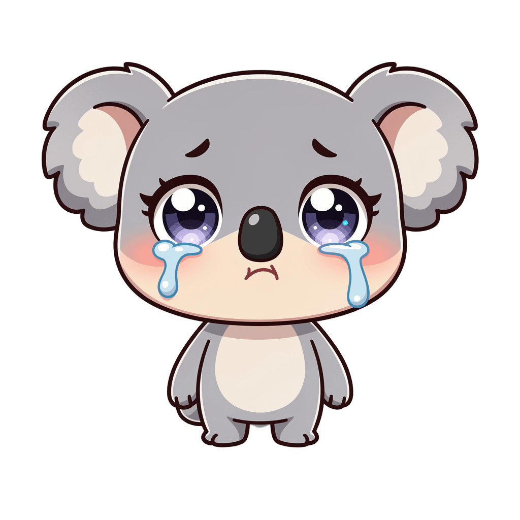 Koala — sad Koala Twitch emote — sad, Chibi style