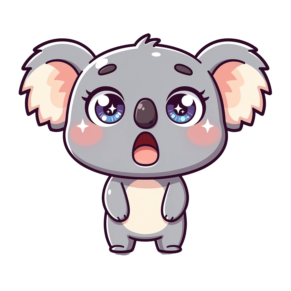 Koala — surprised Koala Twitch emote — surprised, Chibi style