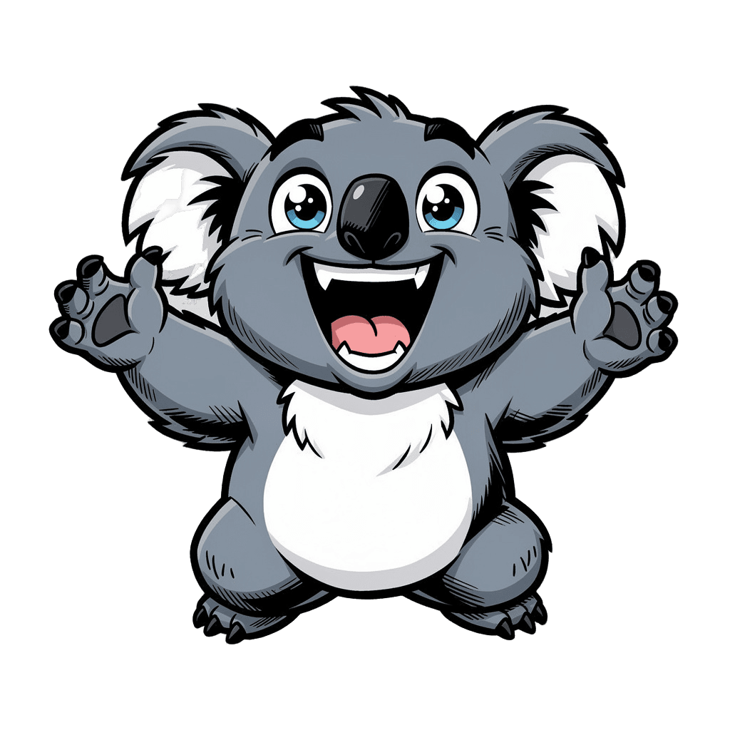Koala — happy Koala Twitch emote — happy, Comic style