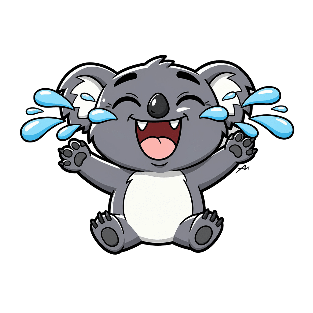 Koala — laughing Koala Twitch emote — laughing, Comic style