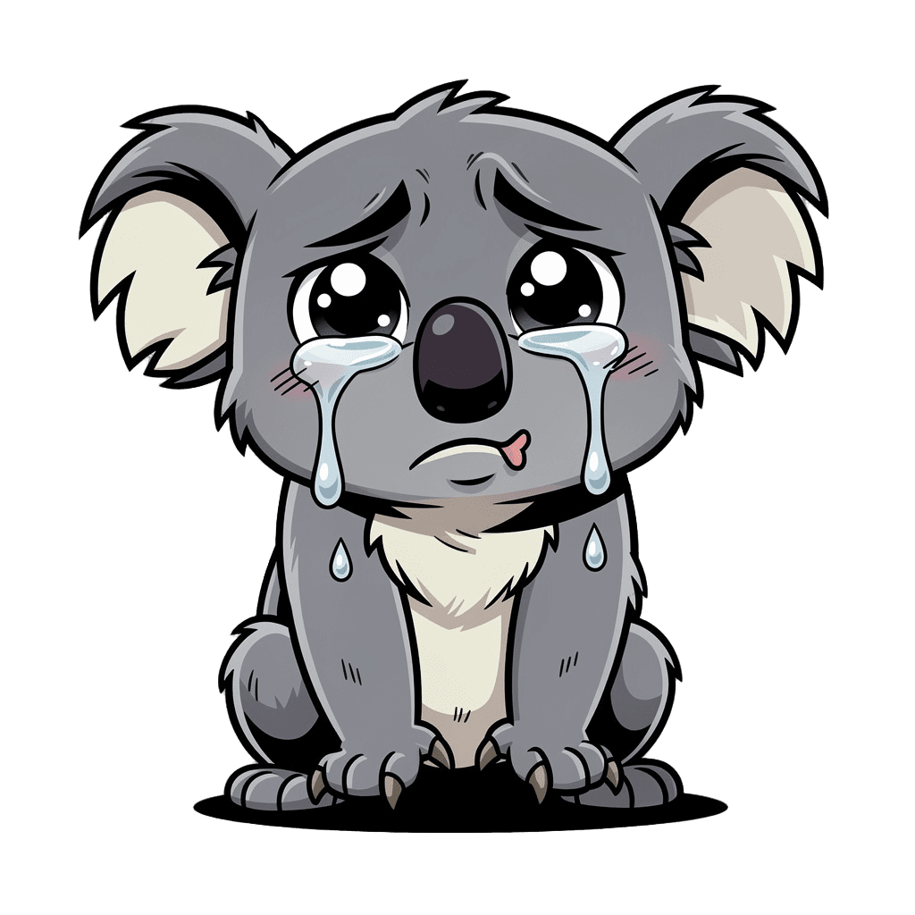 Koala — sad Koala Twitch emote — sad, Comic style
