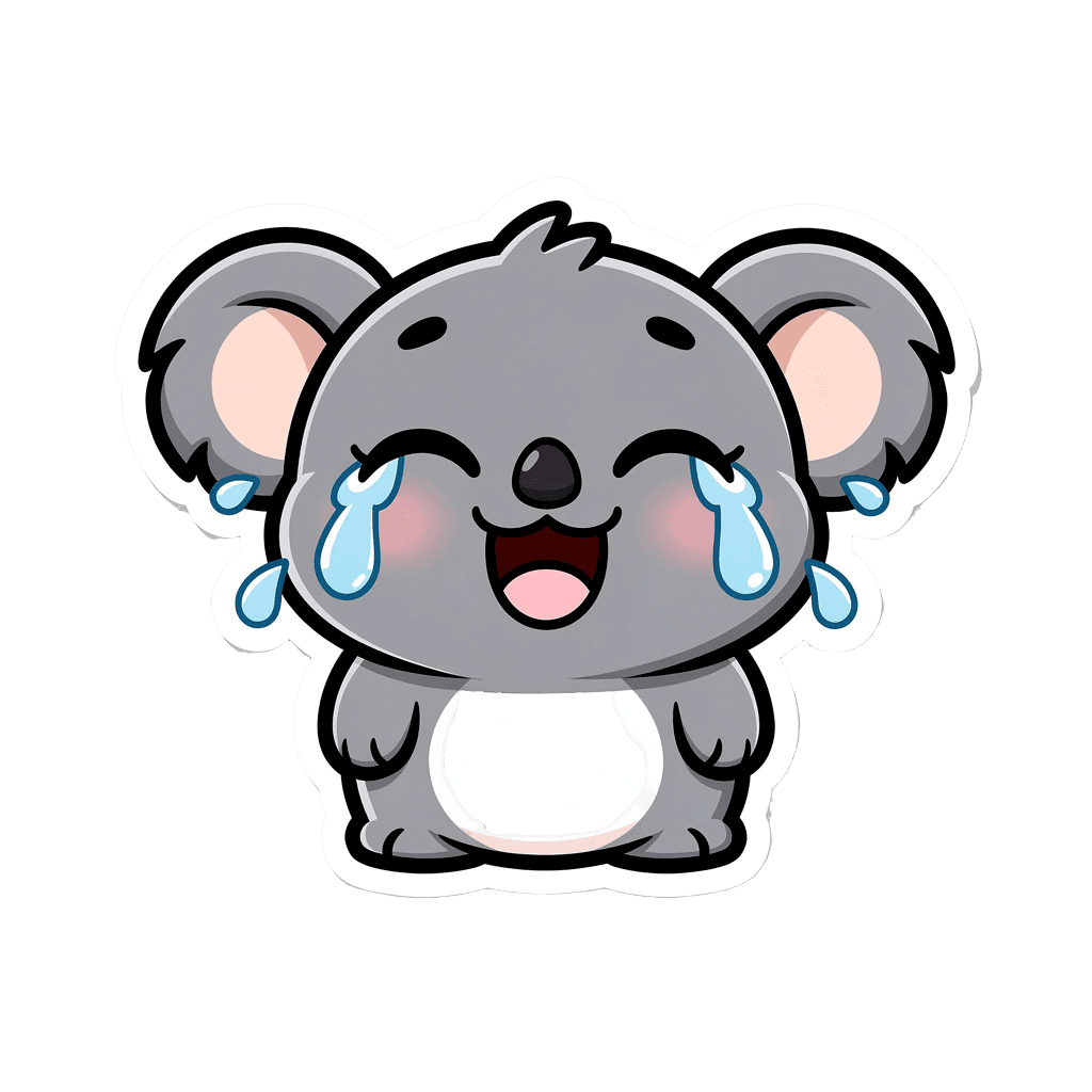 Koala — laughing Koala Twitch emote — laughing, Sticker style