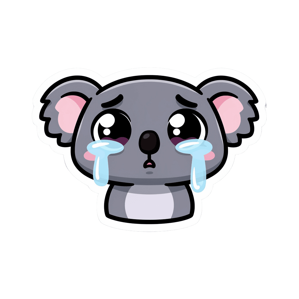 Koala — sad Koala Twitch emote — sad, Sticker style