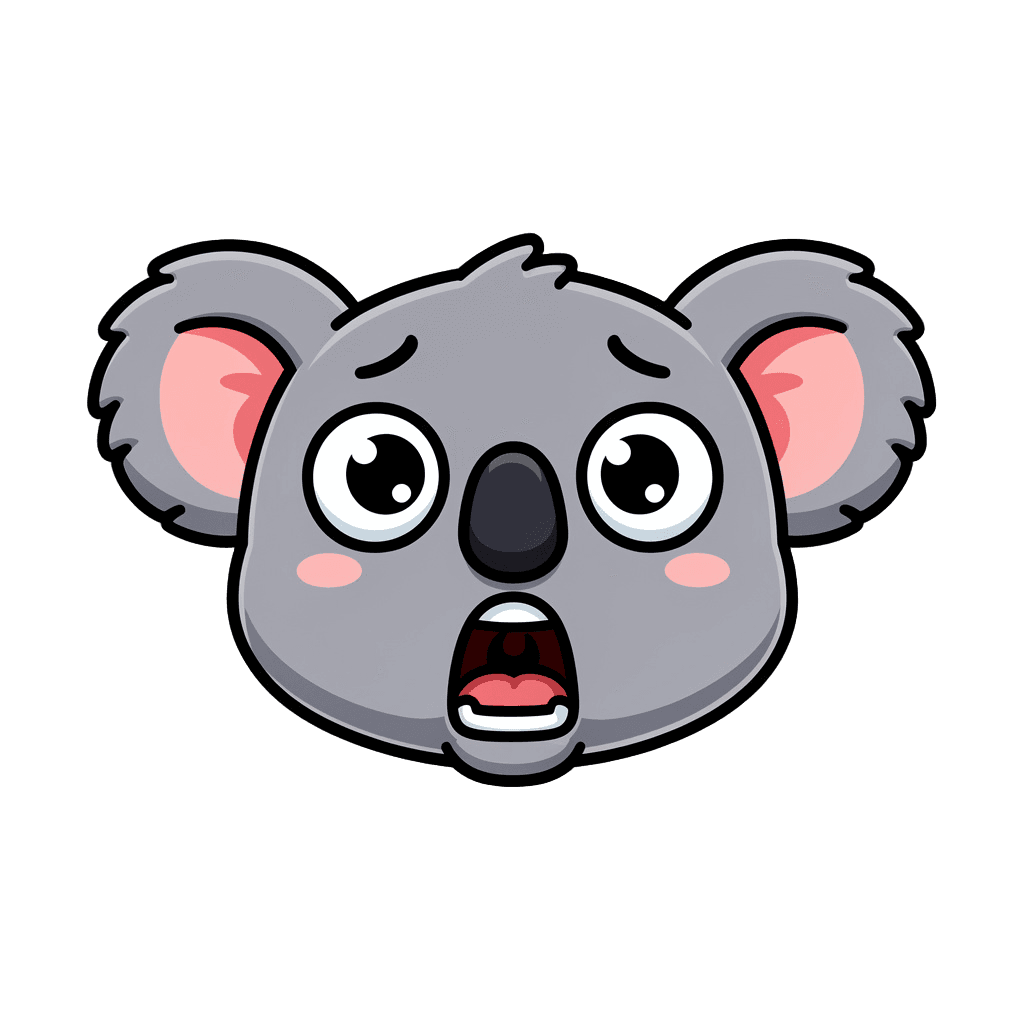 Koala — surprised Koala Twitch emote — surprised, Sticker style