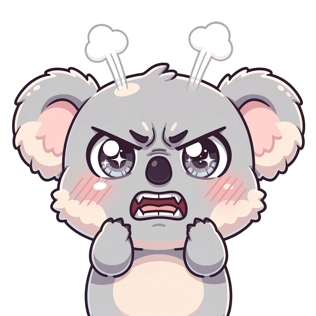 Koala — angry Koala Twitch emote — angry, Kawaii style