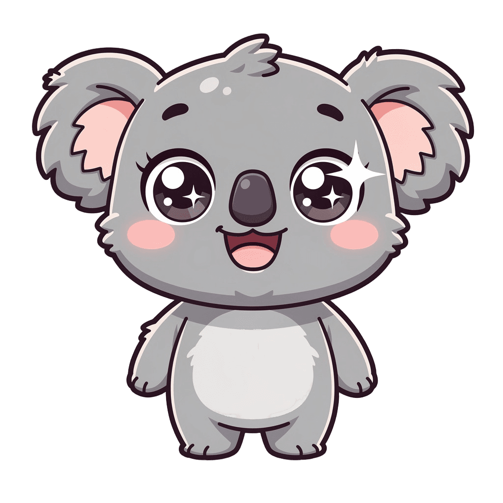 Koala — happy Koala Twitch emote — happy, Kawaii style