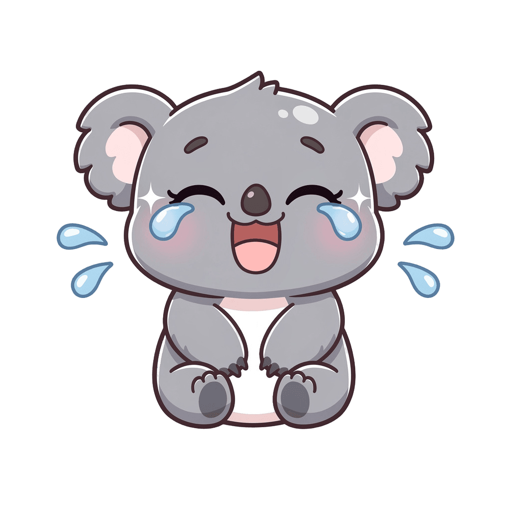 Koala — laughing Koala Twitch emote — laughing, Kawaii style