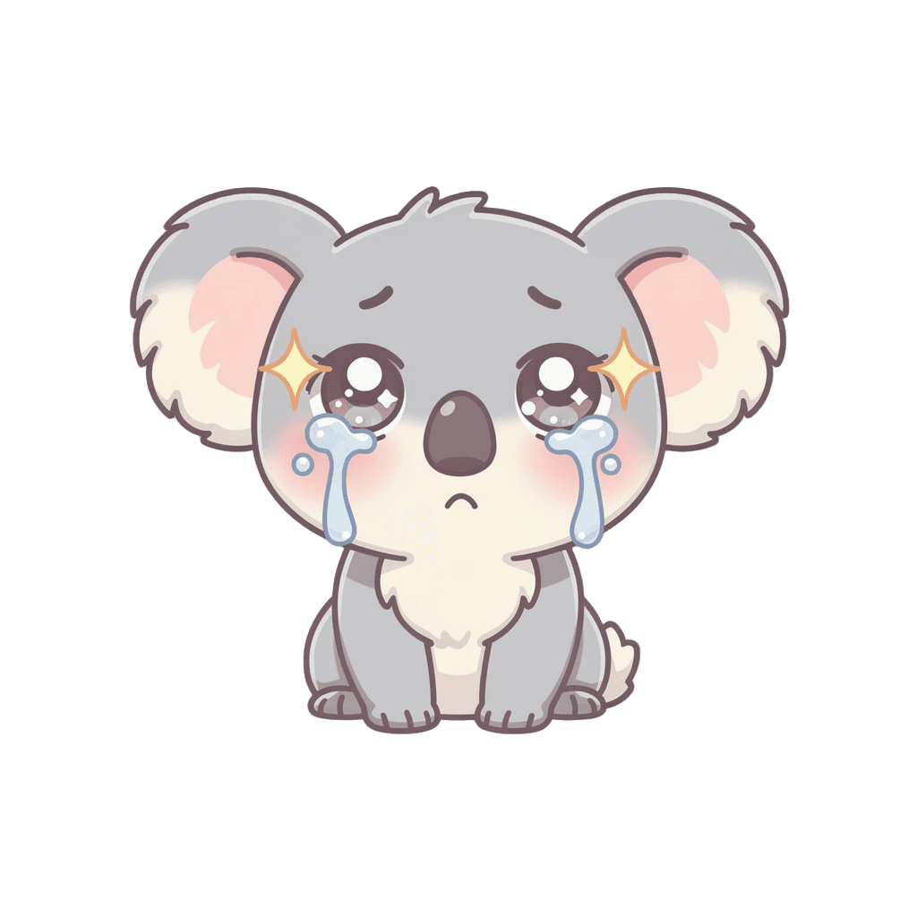 Koala — sad Koala Twitch emote — sad, Kawaii style