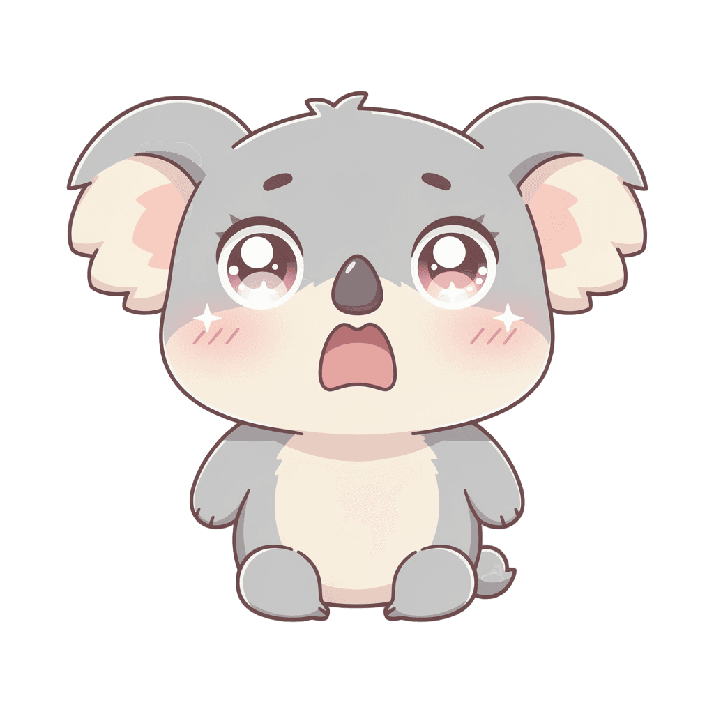 Koala — surprised Koala Twitch emote — surprised, Kawaii style