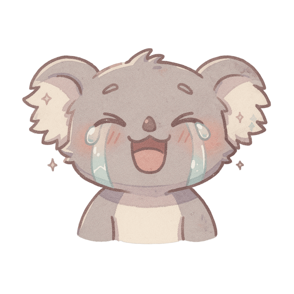 Koala — laughing Koala Twitch emote — laughing, Pastel style