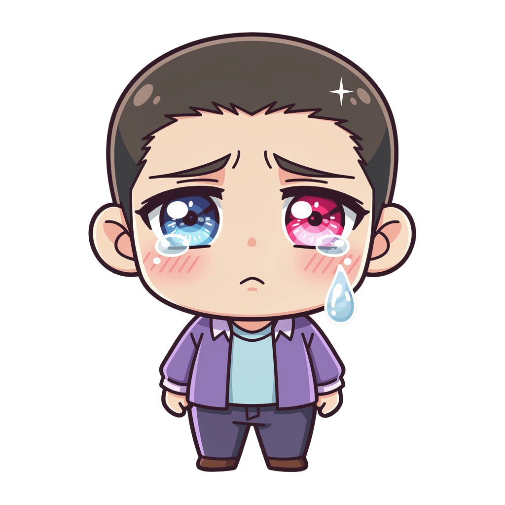 Man — sad Man Twitch emote — sad, Anime style