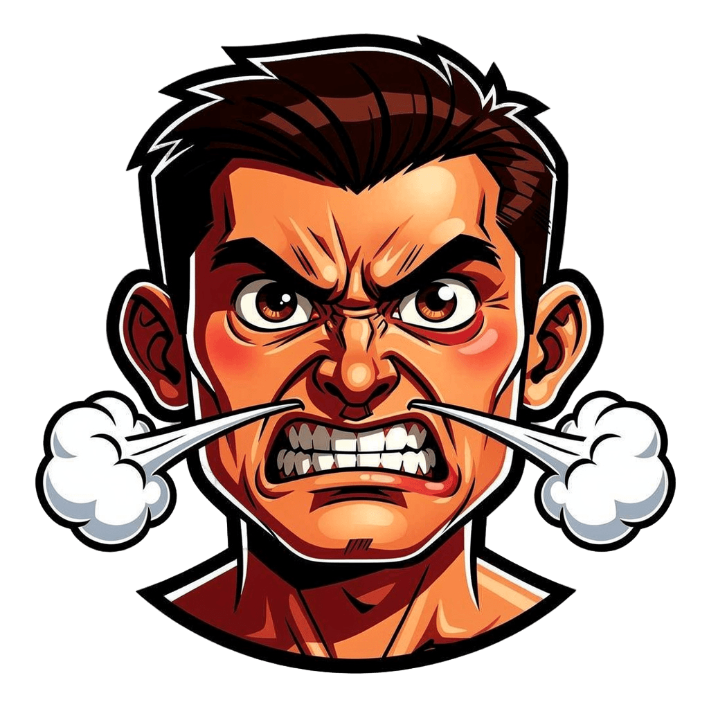 Man — angry Man Twitch emote — angry, Cartoon style
