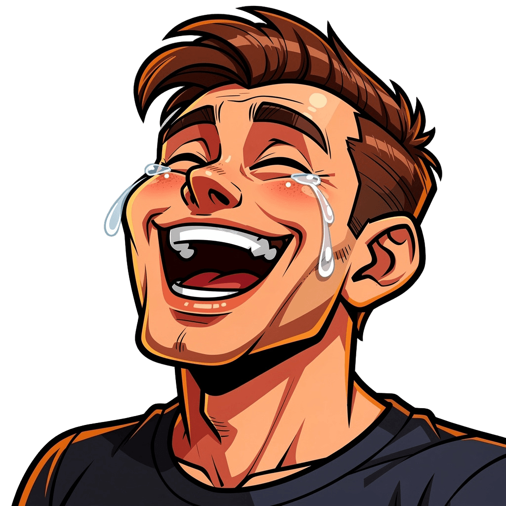 Man — laughing Man Twitch emote — laughing, Cartoon style