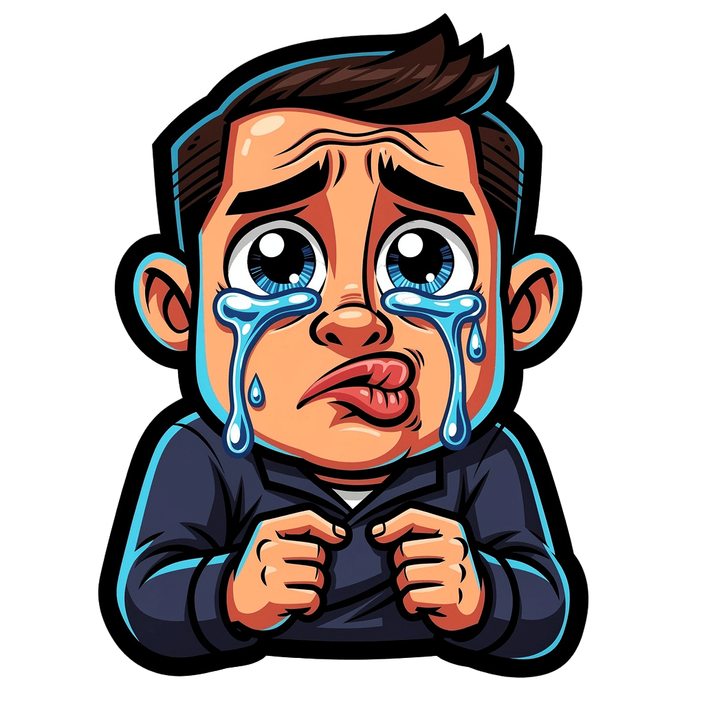Man — sad Man Twitch emote — sad, Cartoon style