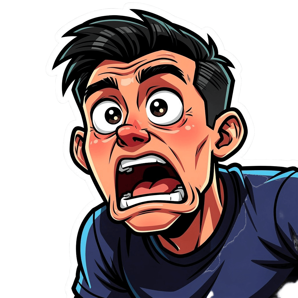 Man — surprised Man Twitch emote — surprised, Cartoon style