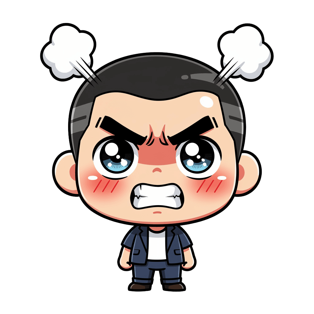 Man — angry Man Twitch emote — angry, Chibi style
