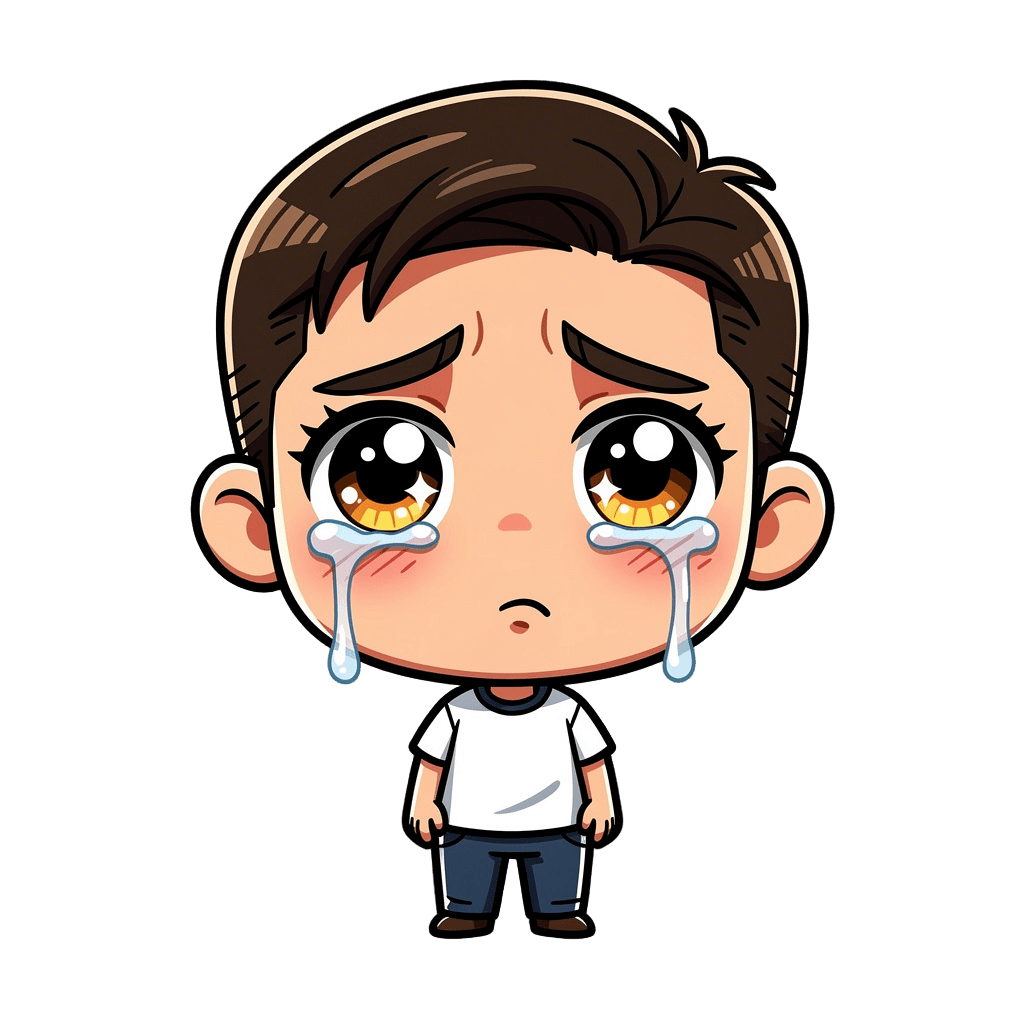 Man — sad Man Twitch emote — sad, Chibi style