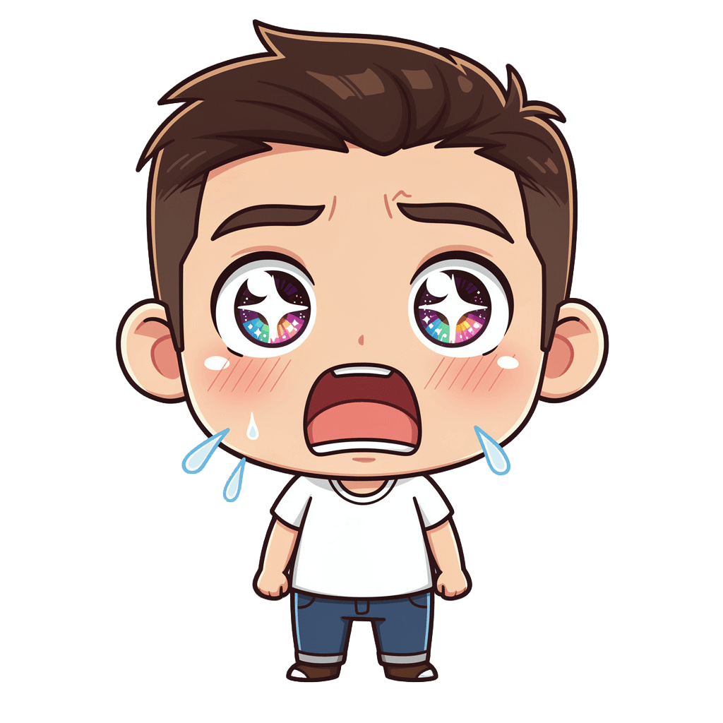 Man — surprised Man Twitch emote — surprised, Chibi style