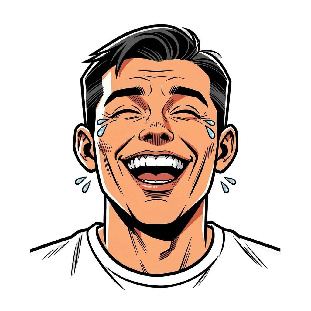 Man — laughing Man Twitch emote — laughing, Comic style