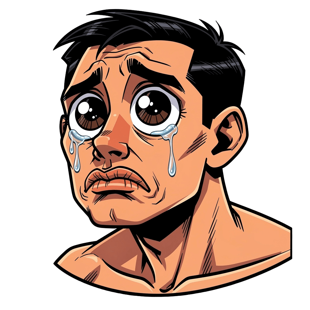 Man — sad Man Twitch emote — sad, Comic style