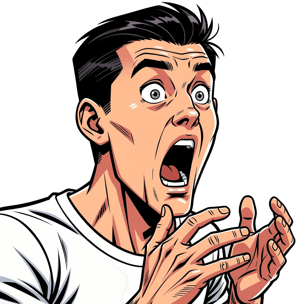 Man — surprised Man Twitch emote — surprised, Comic style