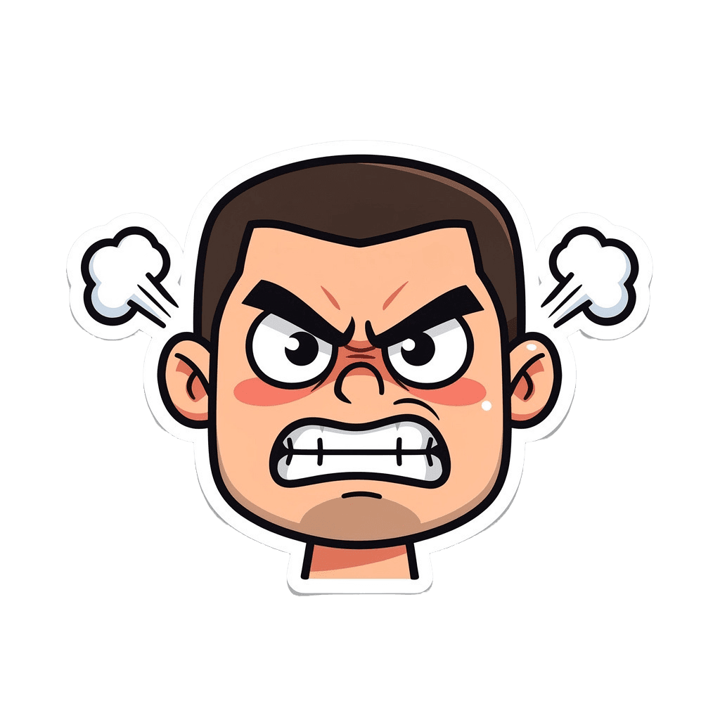Man — angry Man Twitch emote — angry, Sticker style