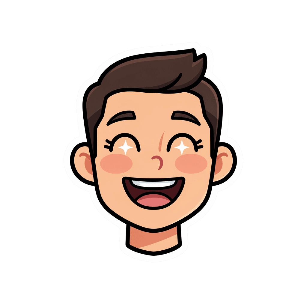 Man — happy Man Twitch emote — happy, Sticker style