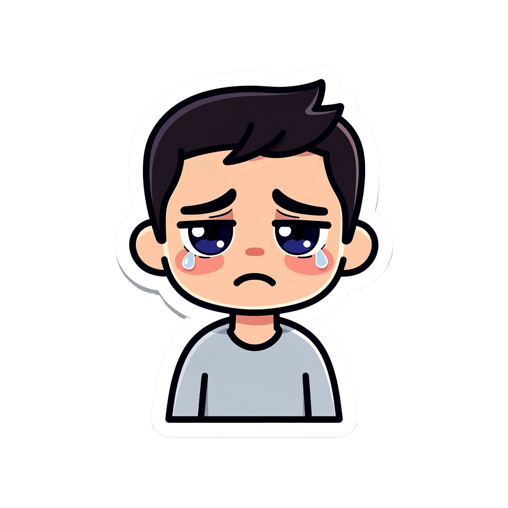 Man — sad Man Twitch emote — sad, Sticker style