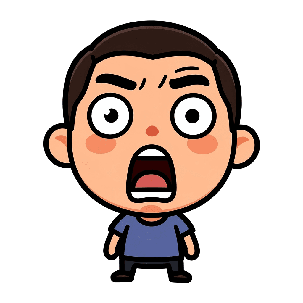 Man — surprised Man Twitch emote — surprised, Sticker style