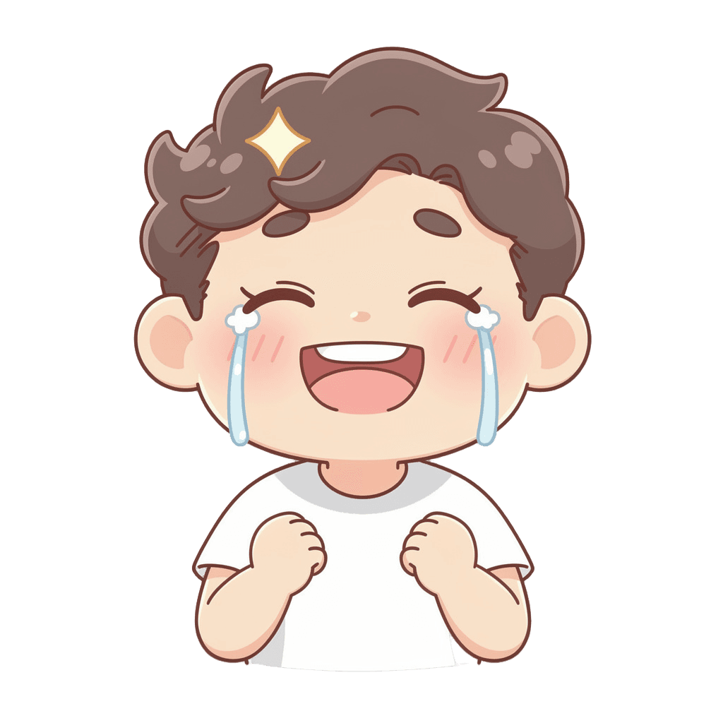 Man — laughing Man Twitch emote — laughing, Kawaii style
