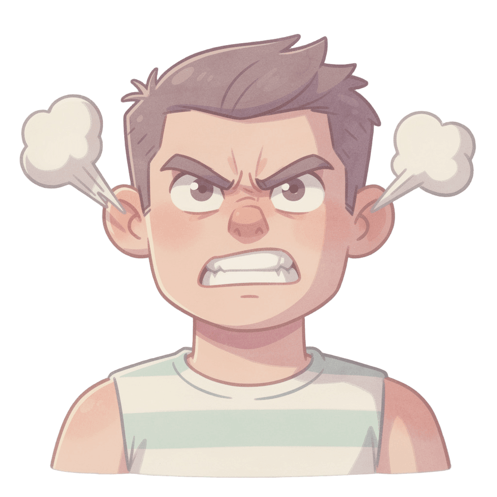 Man — angry Man Twitch emote — angry, Pastel style