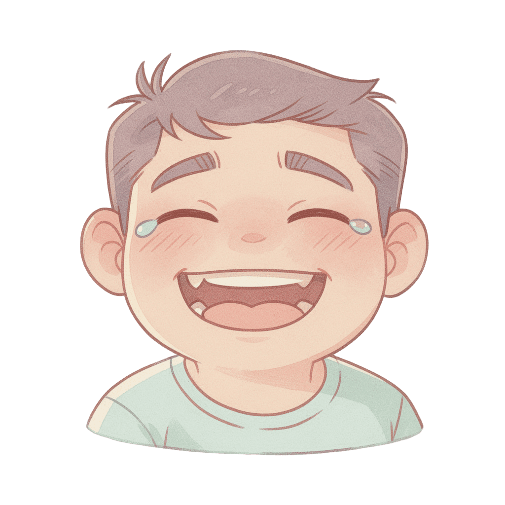 Man — laughing Man Twitch emote — laughing, Pastel style