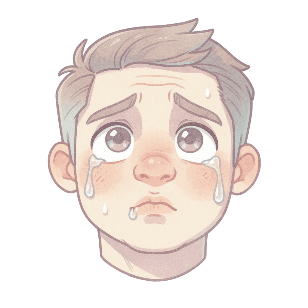 Man — sad Man Twitch emote — sad, Pastel style