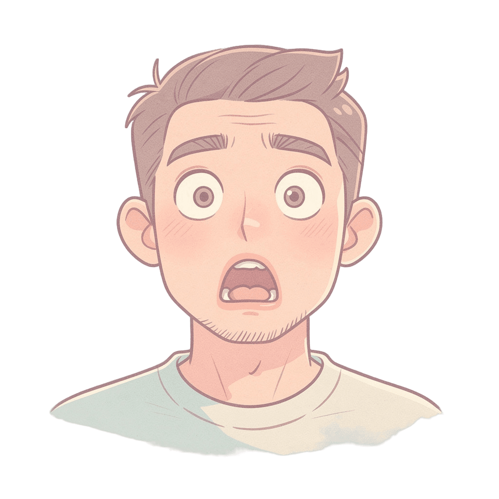 Man — surprised Man Twitch emote — surprised, Pastel style