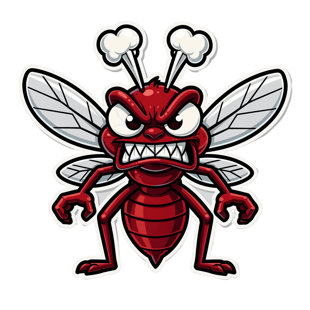 Mosquito — angry Mosquito Twitch emote — angry, Cartoon style