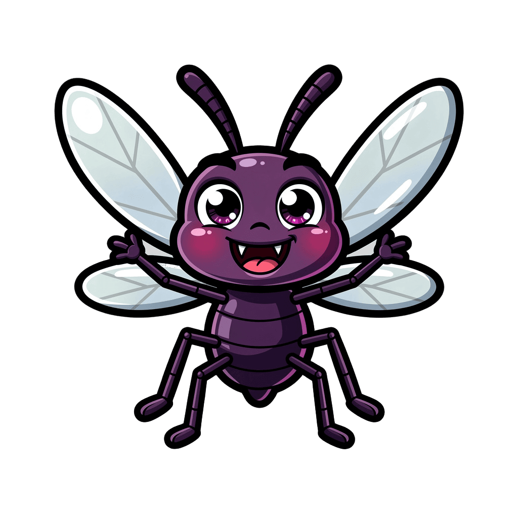 Mosquito — happy Mosquito Twitch emote — happy, Cartoon style