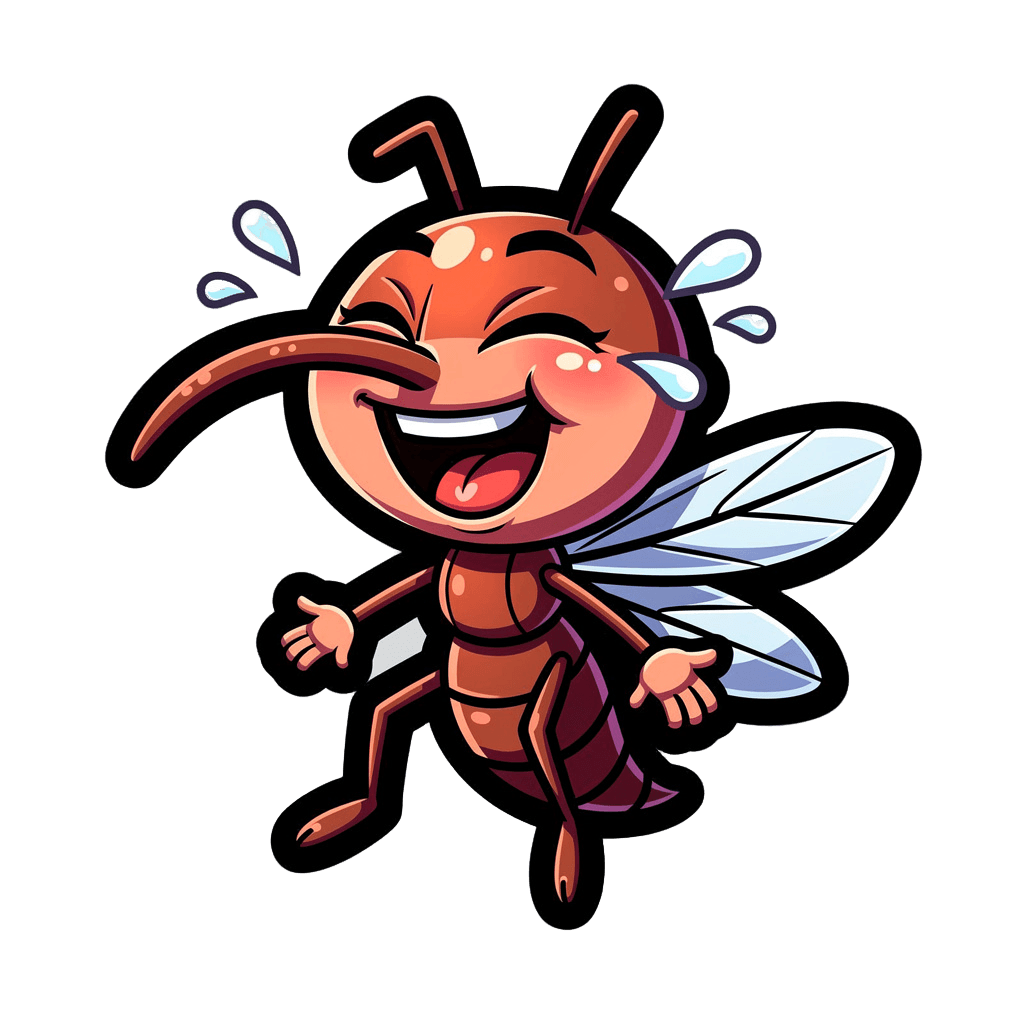 Mosquito — laughing Mosquito Twitch emote — laughing, Cartoon style
