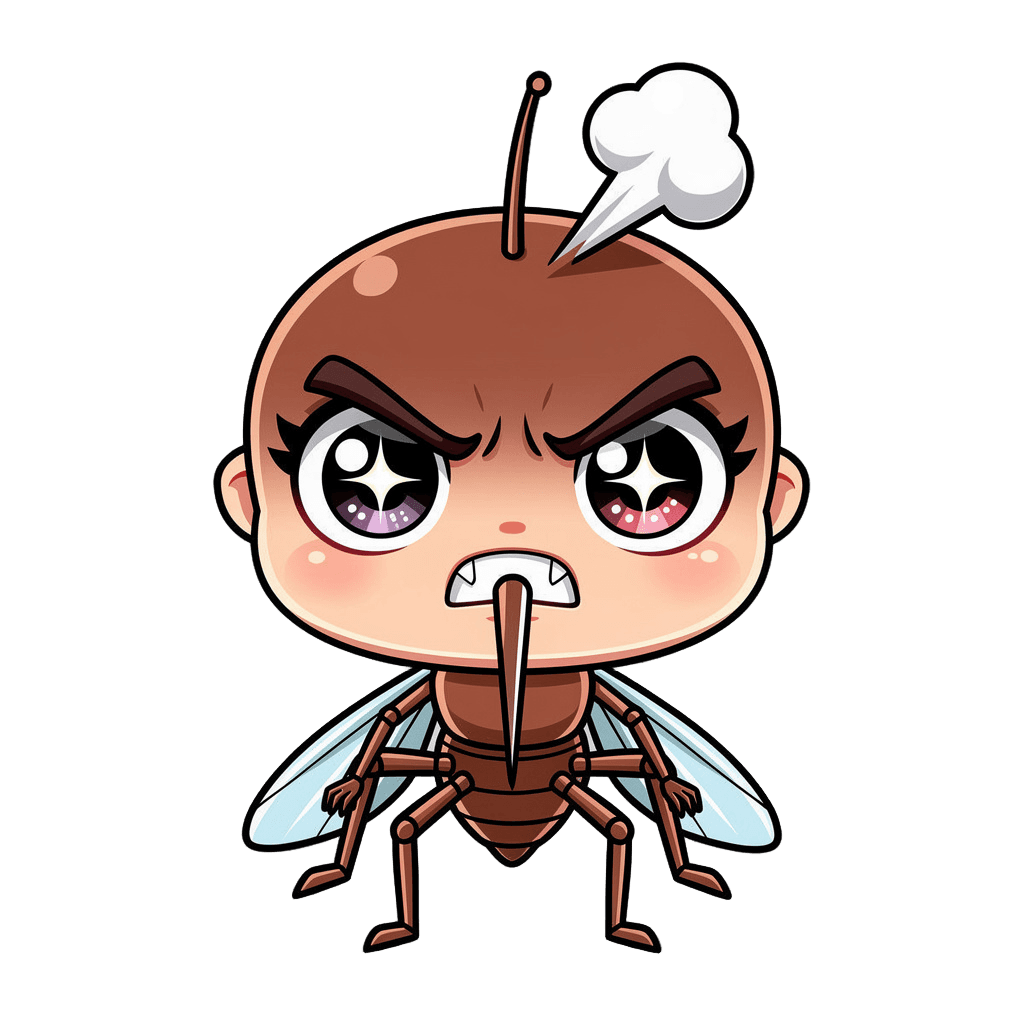 Mosquito — angry Mosquito Twitch emote — angry, Chibi style