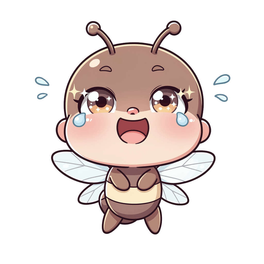 Mosquito — laughing Mosquito Twitch emote — laughing, Chibi style